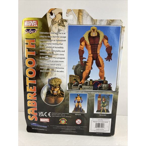 Diamond Select Marvel Comics X-Men SABRETOOTH Collector Action Figure‎ * NEW - Picture 4 of 7